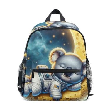 Imagem de GAIGEO Cute Koala Moon Starry Toddler School Backpack with Whistle, 2 Bottle Pockets, Lightweight, Kindergarten Backpack 10x4x12 In, for Ages 3-8