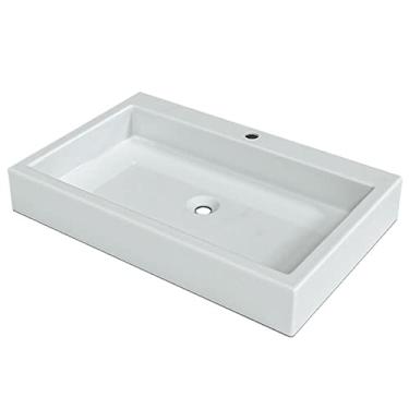 Imagem de Cuba Pia de Apoio Sobrepor Retangular 56x38 Banheiro Lavabo Beltempo BT-2076 (Branco)