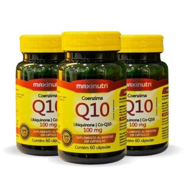 Imagem de Kit 3 Coenzima Q10 Ubiquinona 100mg 60 Cápsulas Maxinutri