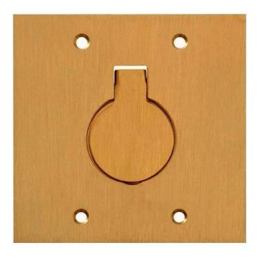 Imagem de Placa Piso 4x4 Latão tomada Unha - Stamplac