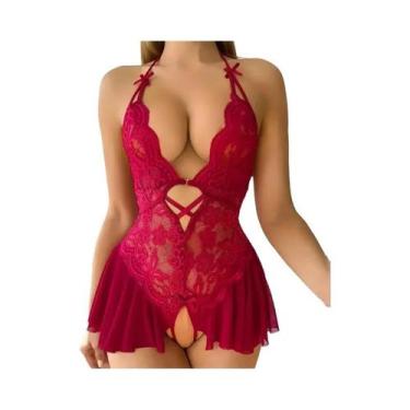 Imagem de Conjunto De Lingerie Sexy Feminina Com Renda, Sutiã Transparente Com A
