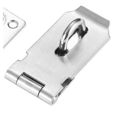 Imagem de 15 peças de trava de cadeado de 10 cm, ferrolho de cadeado de aço inoxidável, ferrolho de segurança resistente com parafusos de montagem, trava de ferrolho para portas e armários