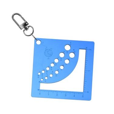 Imagem de REDYY Régua de medidor de agulha de tricô acrílica para suéter, costura, artesanato, ferramenta de medição de agulha de tricô com clipe mosquetão de chaveiro