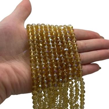 Imagem de Fios de Cristais 6mm para Bijuteria e Artesanato – 10 Fios com ~850 Pedras da Mesma Cor (Mel Boreal)