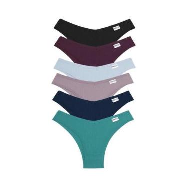 Imagem de Calcinhas De Biquíni Brasileiro Em Algodão Waffle Multicoloridas Para 