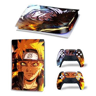 Imagem de MaD Vision Kit de skin extradurável para PlayStation 5 (PS5) Digital | Conjunto de decalque de vinil fosco para console + 2 controles - para Anime|Design Sasuke