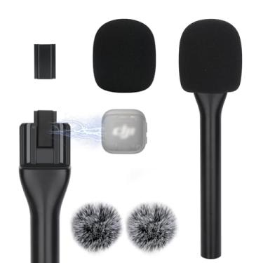 Imagem de YOUSHARES Suporte de microfone portátil para entrevista compatível com DJI Mic 3, microfone de trilho deslizante magnético de ferro, universal Lavalier DJI 3 microfones sem fio
