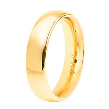 Imagem de Aliança de Aço Goldness SE Dourada 5mm.