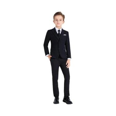 Imagem de Ternos formais coloridos para meninos, 5 peças, slim fit, conjunto de 