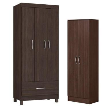 Imagem de Guarda Roupa Solteiro Prince Com Sapateira Multiuso Golden - Demóbile