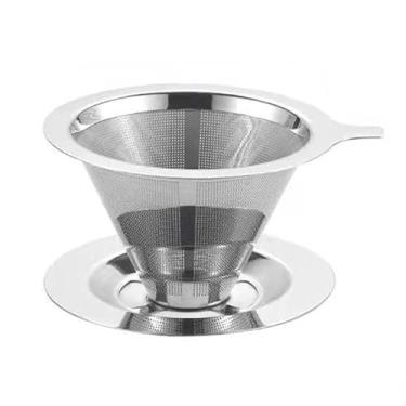 Imagem de 1 coador de café com filtro reutilizável de aço inoxidável, portátil, filtro de café fácil de limpar, ideal para casa, escritório, acampamento, médio