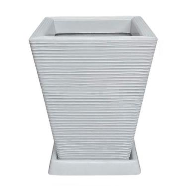 Imagem de Vaso De Planta Quadrado Decorativo Polietileno 45X35 + Prato - Foster 
