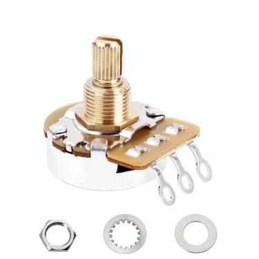 Imagem de Banworks Brass A500K Imperial 1 peça JT/XNQ-13 Potenciômetros de guitarra tamanho completo com rosca de 3/20.3 cm, eixo curto dividido de 24 estrias (comprimento de 15,5 mm) para Gibson Les Paul LP/SG
