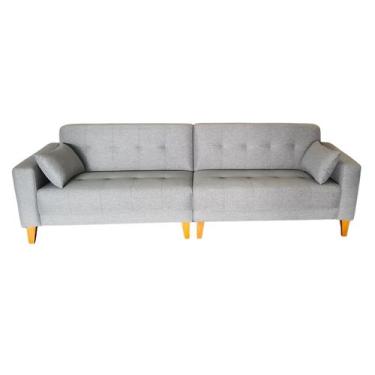 Imagem de Sofá  Gianni Bipartido Tecido Linho Pé Trapézio Claro  250cm - 4R Esto
