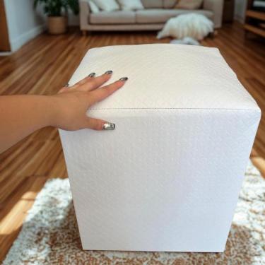 Imagem de Pufe Banqueta Puf Decorativo Assento Banco Cubo Grande Couro - Puff Ba