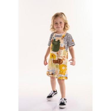 Imagem de Conjunto Infantil Menino com Camiseta e Jardineira Safari Três e Já, B