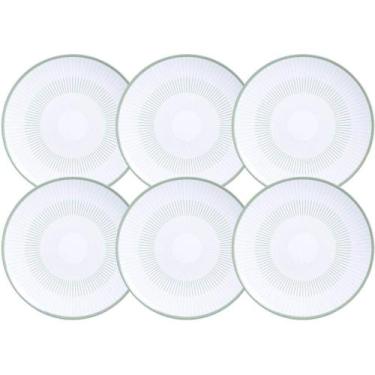 Imagem de Jogo 6 Pratos de Sobremesa Porcelana 19cm Tramontina Lineare Servir Do