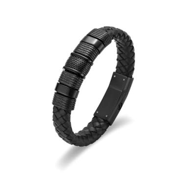 Imagem de mingkejw Pulseira de urna para cinzas, joias de cremação para mulheres, homens, pulseiras memoriais, pulseira de couro, joia de lembrança com ferramenta de preenchimento, 20cm, Aço inoxidável, Sem