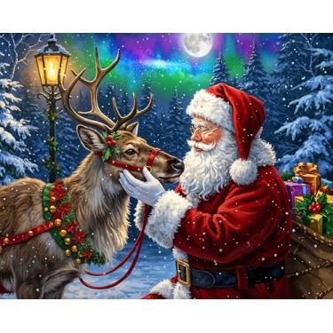 Imagem de Springbok Quebra-cabeça de rena favorita do Papai Noel de 500 peças para adultos e famílias - Quebra-cabeça de Natal com Papai Noel e sua rena