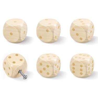 Imagem de Meplait Pacote com 6 maçanetas de armário de dados, maçanetas de armário de móveis de madeira puxadores rústicos para gabinetes, gavetas, cômoda (natureza)