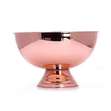 Imagem de Balde de gelo em ouro rosa de aço inoxidável, balde de gelo isolado grande balde de gelo espesso para festas de negócios e família, balde de champanhe de vinho de 13,5 L