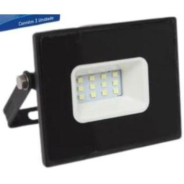 Imagem de Refletor Pratik Preto Tr Led 10W Slim 6500K Luz Branca