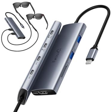 Imagem de Divisor USB C para USBC monitor duplo/triplo, hub USB C com HDMI 4K a 60 Hz, portas 6 × 10 Gbps, 100W PD, leitor de cartão SD 4.0, estação de ancoragem tipo C com função completa para laptops Windows