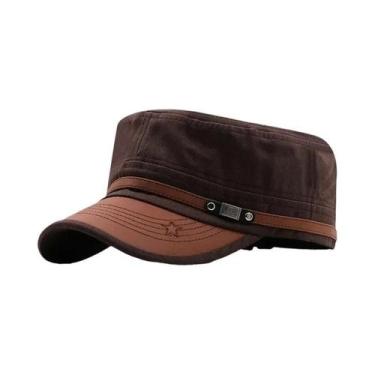 Imagem de Boné Unissex Vintage De Algodão Estilo Militar Com Aba Reta Casual Par