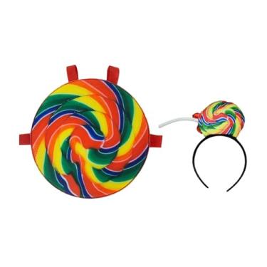 Imagem de oshhni Fantasia de pirulito para adultos, fantasia divertida e original para cosplay, ideal para carnaval e baile de máscaras.