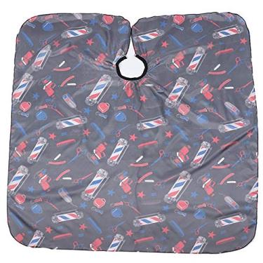 Imagem de KIMISS Avental de Cabeleireiro Elegante para Barbearia, Capa para Corte de Cabelo, à Prova d'água e Respirável 160x140cm para Salão de Beleza e Uso Doméstico (Preto)