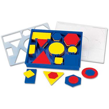 Imagem de hand2mind Plastic Attribute Blocks Student Kit, Geometry Set, Preschool Learning, Manipulatives for Preschool, Montessori Math, Shapes for Toddlers, Home Schooling Materials Pre-K (Set of 60 Blocks)