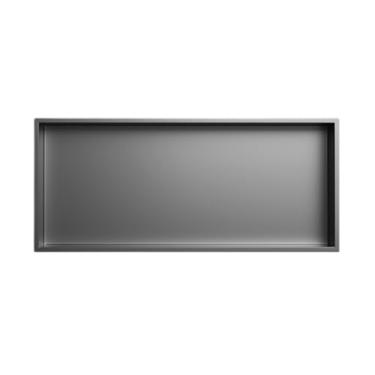 Imagem de Nicho de banheiro de chuveiro embutido, organizador de prateleira embutida para carrinhos de chuveiro, aço inoxidável para banheiro/armazenamento/xampu/artigos de higiene pessoal (cor: cinza, tamanho