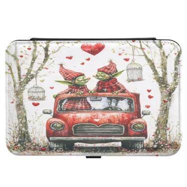 Imagem de Burbuja Caixa de joias de viagem de caminhão para amantes de gnomos dos namorados para mulheres e meninas, organizador de joias portátil de couro sintético para brincos, anéis, colares e pulseiras