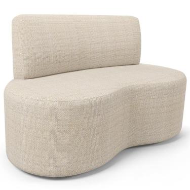 Imagem de Sofá 2 Lugares Orgânico Para Sala De Estar Living Larissa L02 Linho Palha - Lyam Decor