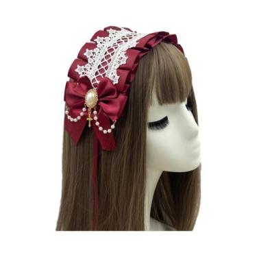 Imagem de Acessórios De Cabelo Femininos Góticos Lolita Com Renda Larga, Feitos 