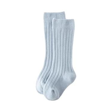 Imagem de Meias De Algodão Listradas Até O Joelho Para Bebês Meninos E Meninas, 