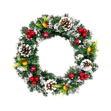 Imagem de Guirlanda Clássica De Natal Feita À Mão, Decoração De Feriado Com Cogu