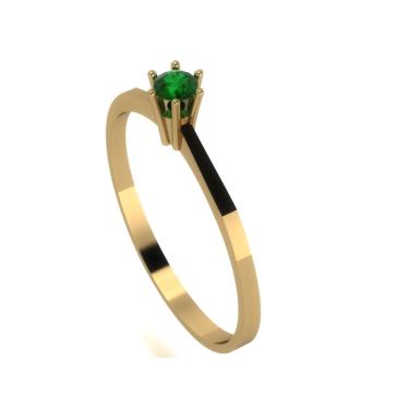 Imagem de Anel Solitário Esmeralda ouro 18k