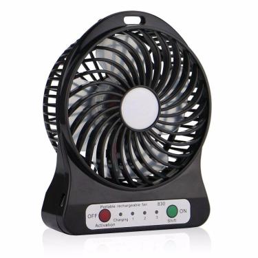 Imagem de Mini Ventilador Portátil Bateria Recarregável 3 Velocidades C/ Baterria - Preto