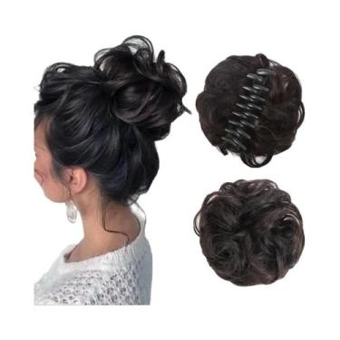 Imagem de Aplique De Cabelo Sintético Ondulado Cacheado Para Coque Desgrenhado C