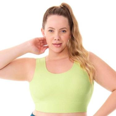 Imagem de Top Fitness Plus Canelado com Bojo Removível sem Costura Lima Fresh Ze