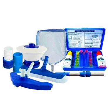 Imagem de Kit de Limpeza p/ Piscina Brustec c/ 9 Itens
