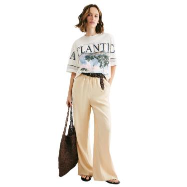 Imagem de Calça Hering Feminina Reta em Peach Touch-Feminino