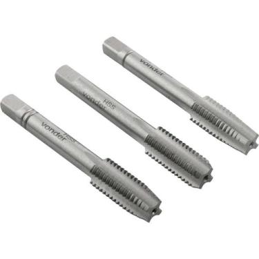 Imagem de Macho Manual de aço Rápido, M6 x 1,00 mm, Rosca MA, Jogo com 3 Peças, 