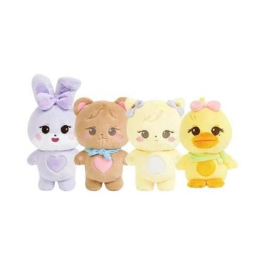 Imagem de Brinquedo De Pato Amarelo De Pelúcia Rosa Macio 4 Peças Kpop Presente 