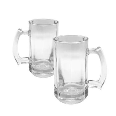 Imagem de Kit 2 Canecas De Vidro Zero Grau Temperado Grosso Chopp Cerveja Congel