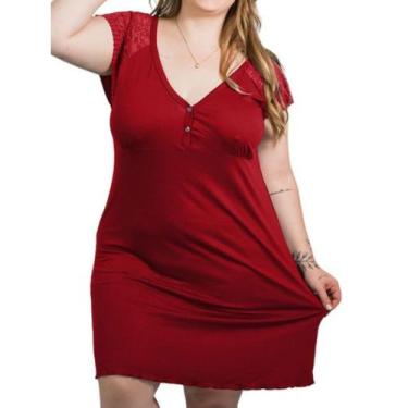Imagem de Camisola Plus Size Confortável Viscose  Mais Vestido Camiseta Amamenta
