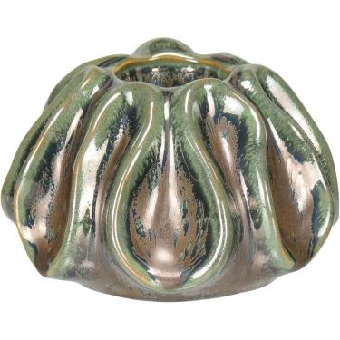 Imagem de PORTA VELA CASTIÇAL DECORATIVO HOME&CO CERÂMICA 9x10x10cm VERDE