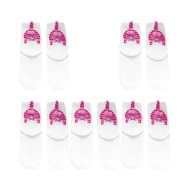 Imagem de Meias De Casal De Gato De Desenho Animado Fofas, De Algodão, Cano Médi