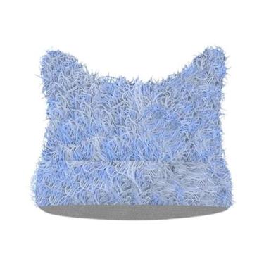 Imagem de Gorro Unissex De Inverno Estilo Hip Hop Com Orelhas De Gato Desgastada